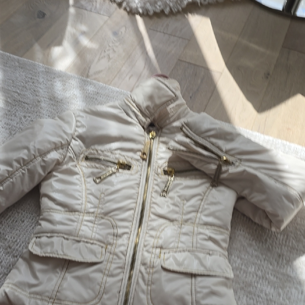Womens  Cream Jacket with Gold Accents